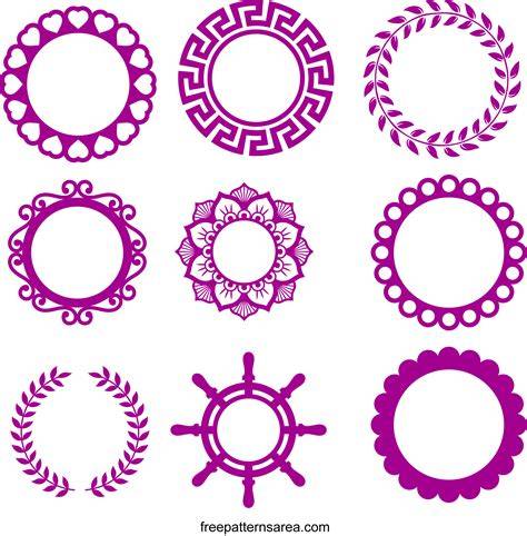 Download Free Monogram frames set of 12 Cricut SVG