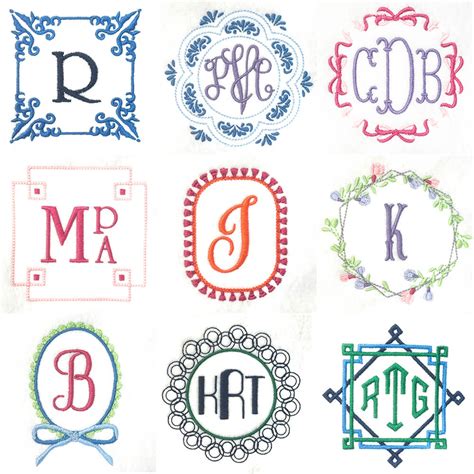 Download Free Monogram frames set of 12 Cut Images