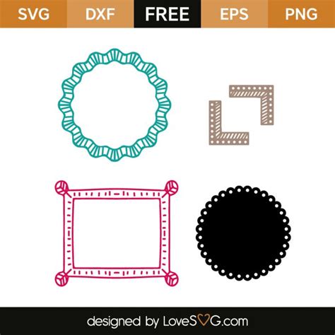 Download Free Monogram frames set of 9 Cut Images