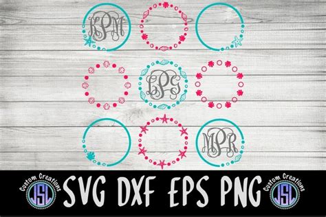 Download Free Monogram frames set of 9 Easy Edite