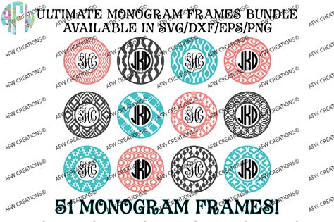 Download Free Monogram frames set of 9 Files DXF Files