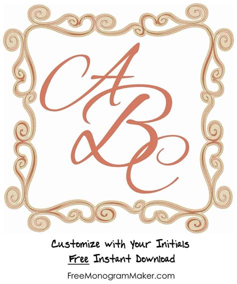 Download Free Monogram frames set of 9 Printable