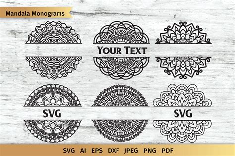 Download Free Monogram split alphabet mandala svg Commercial Use