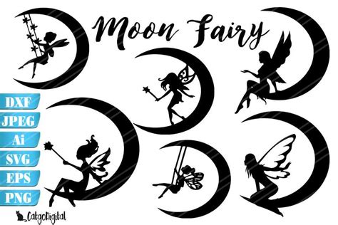Download Free Moon Fairy Silhouettes DXF Files