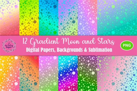 Download Free Moon and Stars Pattern Textured Backgrounds Set 2 Files For Crafts