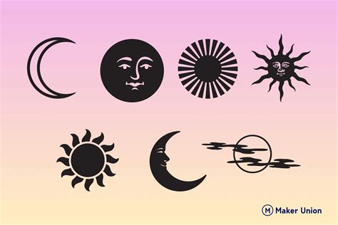 Download Free Moon and sun Files DXF Files