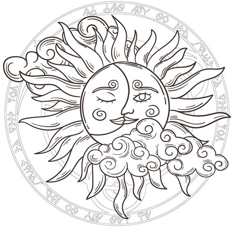 Download Free Moon and sun Printable