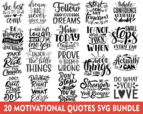 Download Free Motivation bundle quotes svg Files DXF Files
