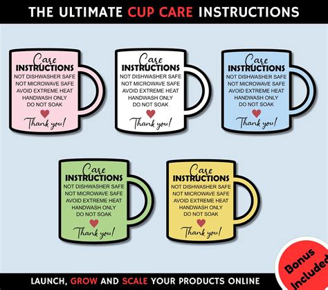 Download Free Mug Care Instructions Printable PDF File Commercial Use Free PSD Mockups