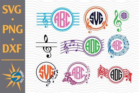 Download Free Music Monogram SVG, PNG, DXF Digital Files Include Commercial Use For Crafts