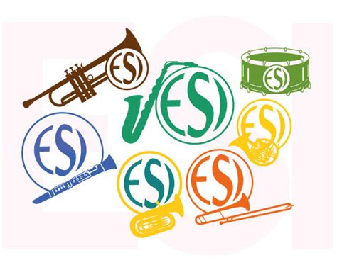 Download Free Musical Instrument Design Set, with Circle for a Monogram. DXF Files