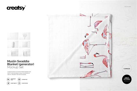 Download Free Muslin Swaddle Blanket Mockup Set PSD Templates Generator