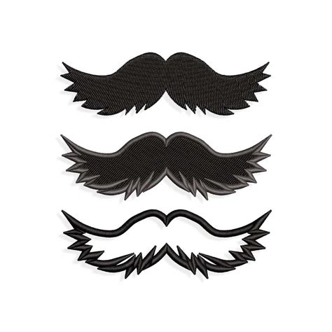Download Free Mustache Applique Design Machine Embroidery Design 3 Sizes Commercial Use