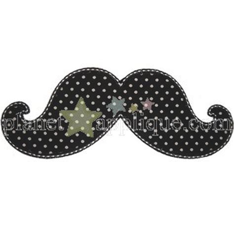 Download Free Mustache Applique Design Machine Embroidery Design 3 Sizes Commercial Use For Crafts