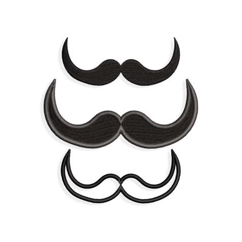 Download Free Mustache Applique Design Machine Embroidery Design 3 Sizes Files DXF Files