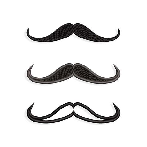 Download Free Mustache Applique Design Machine Embroidery Design 3 Sizes Files For Crafts