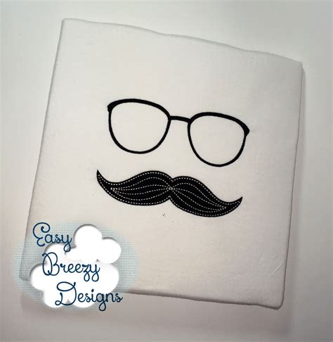 Download Free Mustache Applique Design Machine Embroidery Design 3 Sizes for Cricut Machine