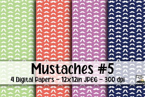 Download Free Mustaches Digital Paper DXF Files