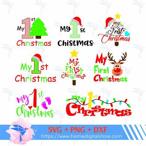 Download Free My 1st Christmas Commercial Use DXF Files