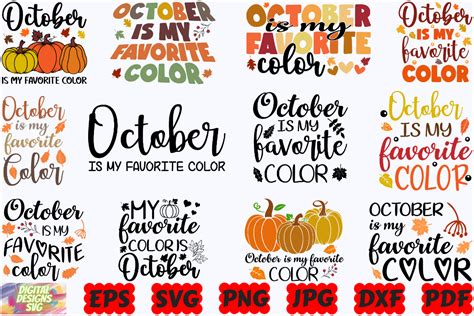 Download Free My Favorite Color Is October For Crafts