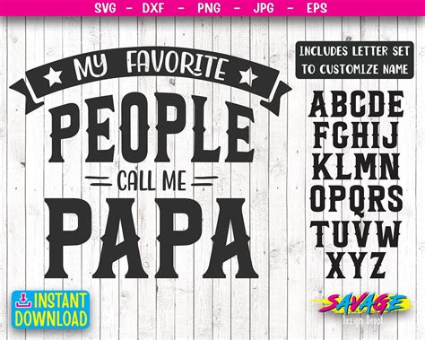 Download Free My Favorite People Call Me Papa Files DXF Files
