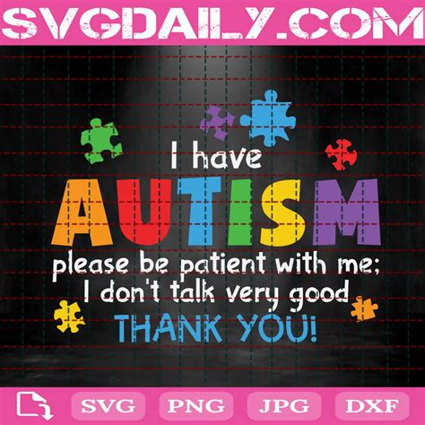 Download Free Name Card I Have Autism Files DXF Files