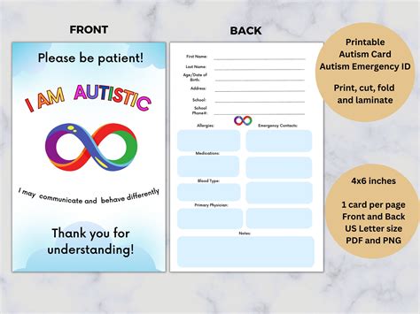 Download Free Name Card I Have Autism Files For Crafts