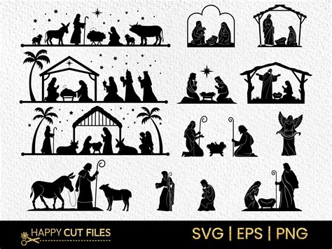 Download Free Nativity Christmas SVG Cut File Creativefabrica DXF Files