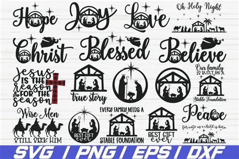 Download Free Nativity SVG Bundle Christmas Cut File Easy Edite