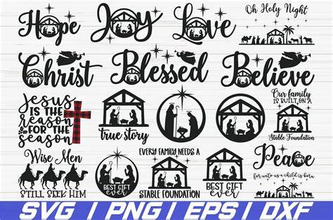 Download Free Nativity SVG Bundle Christmas Cut File Printable