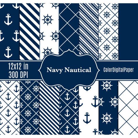 Download Free Nautical Boy Digital Paper Commercial Use