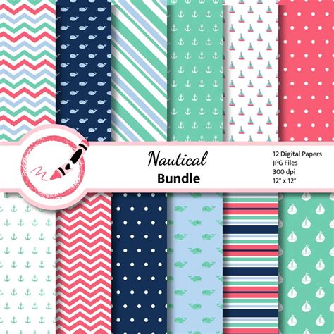 Download Free Nautical Boy Digital Paper Commercial Use For Crafts