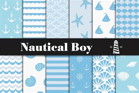 Download Free Nautical Boy Digital Paper Crafts