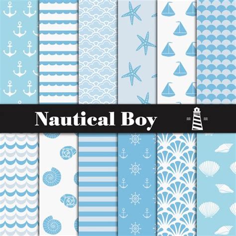 Download Free Nautical Boy Digital Paper Files DXF Files