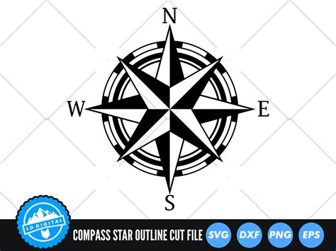 Download Free Nautical compass SVG For Crafts
