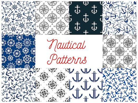 Download Free Nautical. Set of seamless patterns Commercial Use Free PSD Mockups