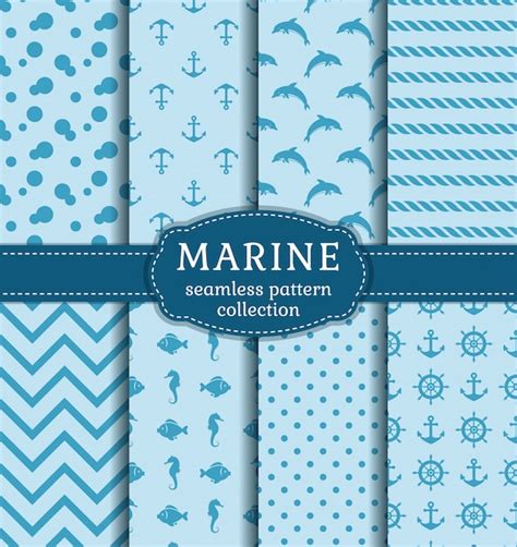 Download Free Nautical. Set of seamless patterns DXF Files