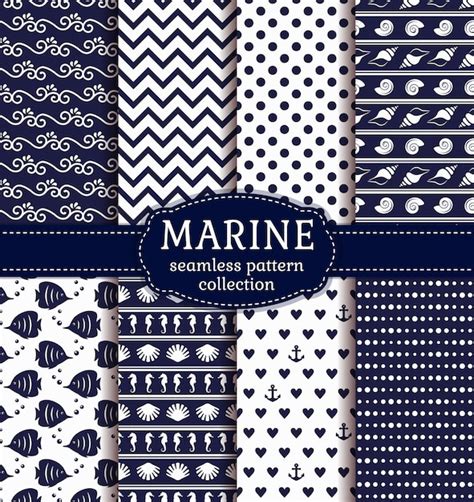 Download Free Nautical. Set of seamless patterns Files DXF Files