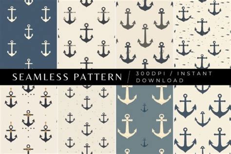 Download Free Nautical. Set of seamless patterns For Cricut