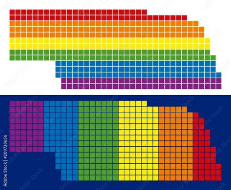 Download Free Nebraska State-Map Rainbow-LGBT Pride DXF Files