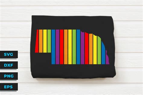 Download Free Nebraska State-Map Rainbow-LGBT Pride For Crafts