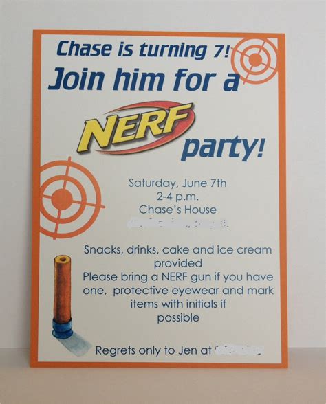 Free Nerf Party Invitation Template