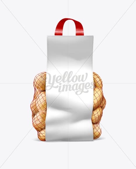 Download Free Net Bag With Potato Black PSD Object Mockups Images