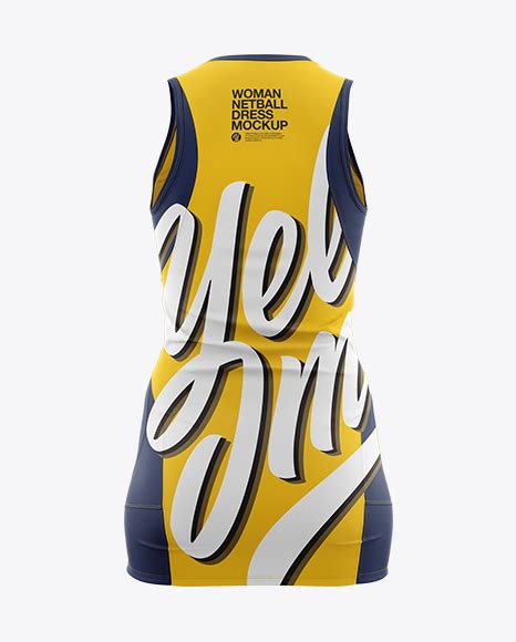 Download Free Netball Dress HQ Mockup - Back View PSD Placeit PSD Files