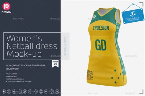 Download Free Netball Dress HQ Mockup - Front View PSD Object Mockups PSD Files
