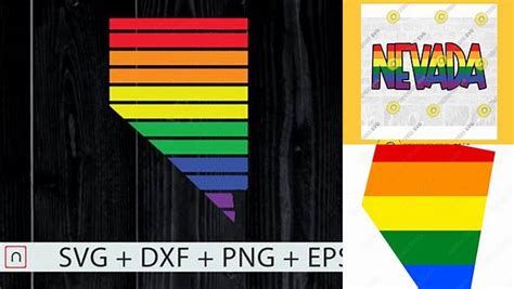 Download Free Nevada State-Map Rainbow-LGBT Pride For Crafts