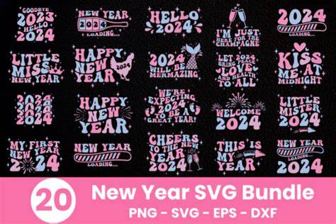 Download Free New Year 2019 Bundle 12 SVG Cut Files For Crafts