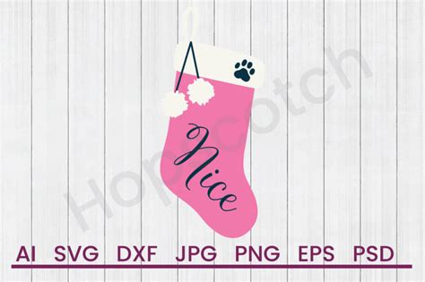 Download Free Nice Stocking - SVG File, DXF File Files DXF Files