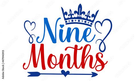 Download Free Nine Months - SVG File, DXF File Commercial Use Free PSD Mockups