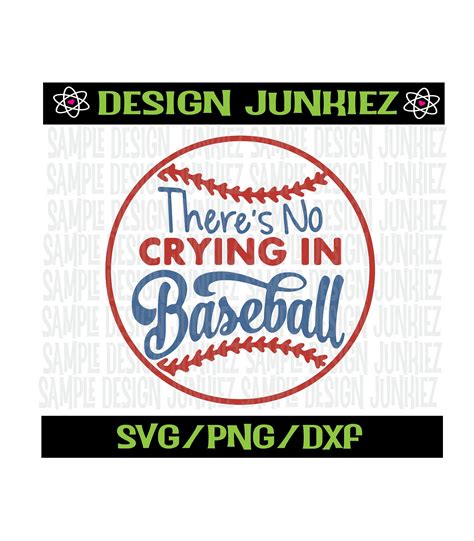 Download Free No Crying in Baseball SVG Cut File Easy Edite